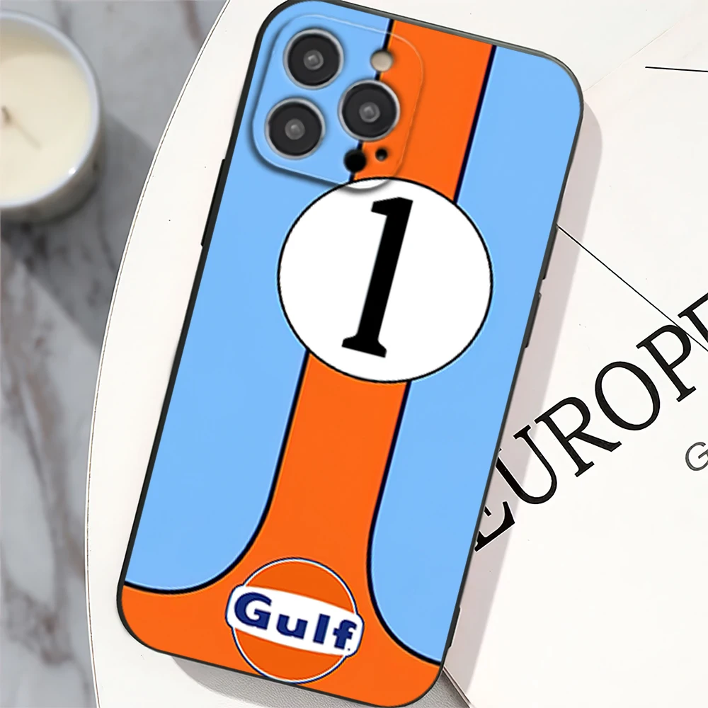 G-GULF Phone Case for iPhone 12 11 13 14 15 16 Max Pro Plus Black Soft Silicone Cover