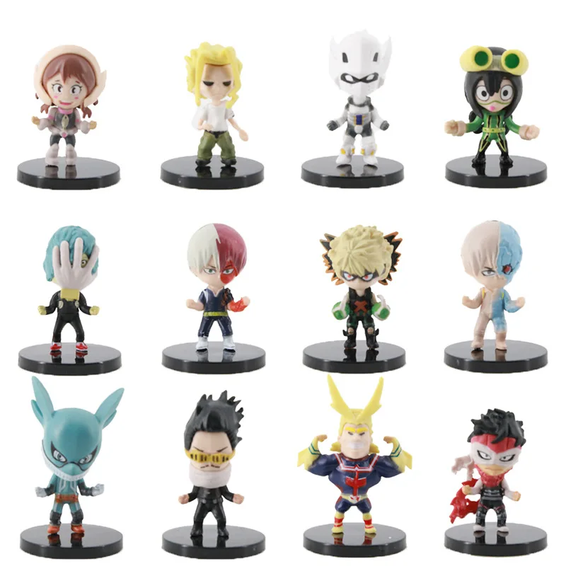 

12 Pcs/set Cute Anime My Hero Academia PVC Model Dolls Shoto Todoroki Bakugou Katsuki Izuku Midoriya Desk Action Figure Toys
