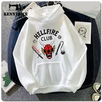 kenntrice hellfire club pullover hoodys cartoon streetwear casual large size hip hop trend stranger things hoodies sweatshirts