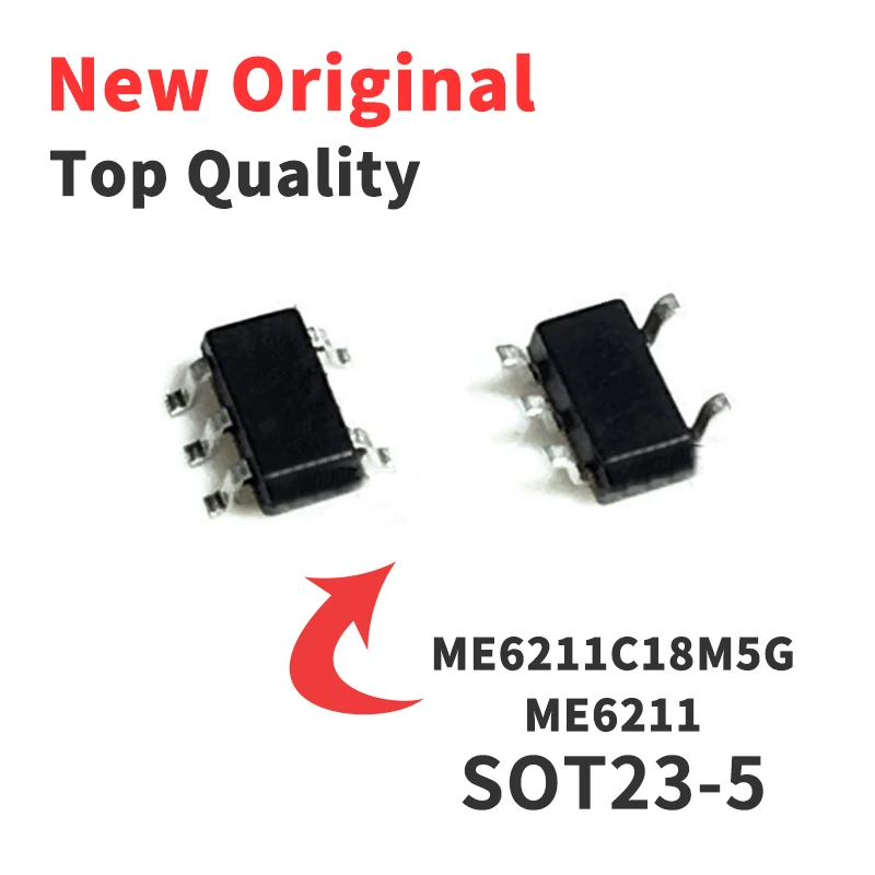 

10PCS ME6211C18M5G ME6211-1.8 Low Dropout Linear Regulator SOT23-5 1.8V Chip IC Integrated Circuit Original Brand New