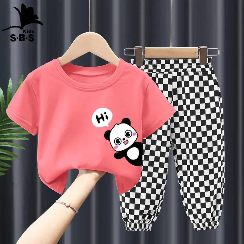 

Детский костюм Новинка для девочек модный летний комплект из 2 предметов с коротким рукавом для малышей