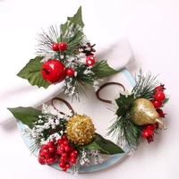 16pcs high end christmas tree napkin ring bow flower wreath mouth ring hotel room set table merry christmas napkin buckle