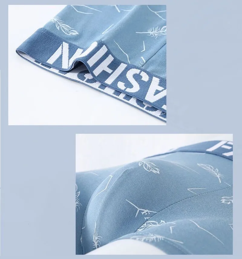 4Pcs/Lot Mens Underwear Boxers Fashion printed Panties Men's Underpants Boxer Comfortable Breathable Boxershort Shorts XL-4XL