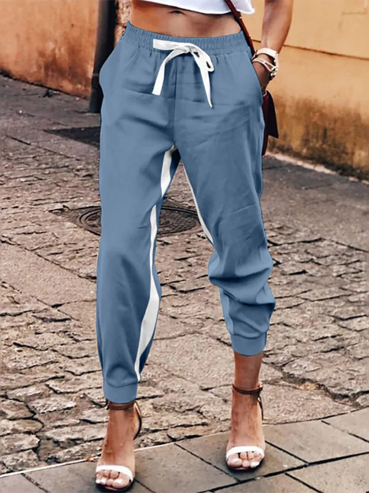 

ZANZEA Fashion Solid Maxi Pants Women Patchwork High Waist Pantalon 2022 Casual Pencil Trousers Street OL Long Palazzo Oversized