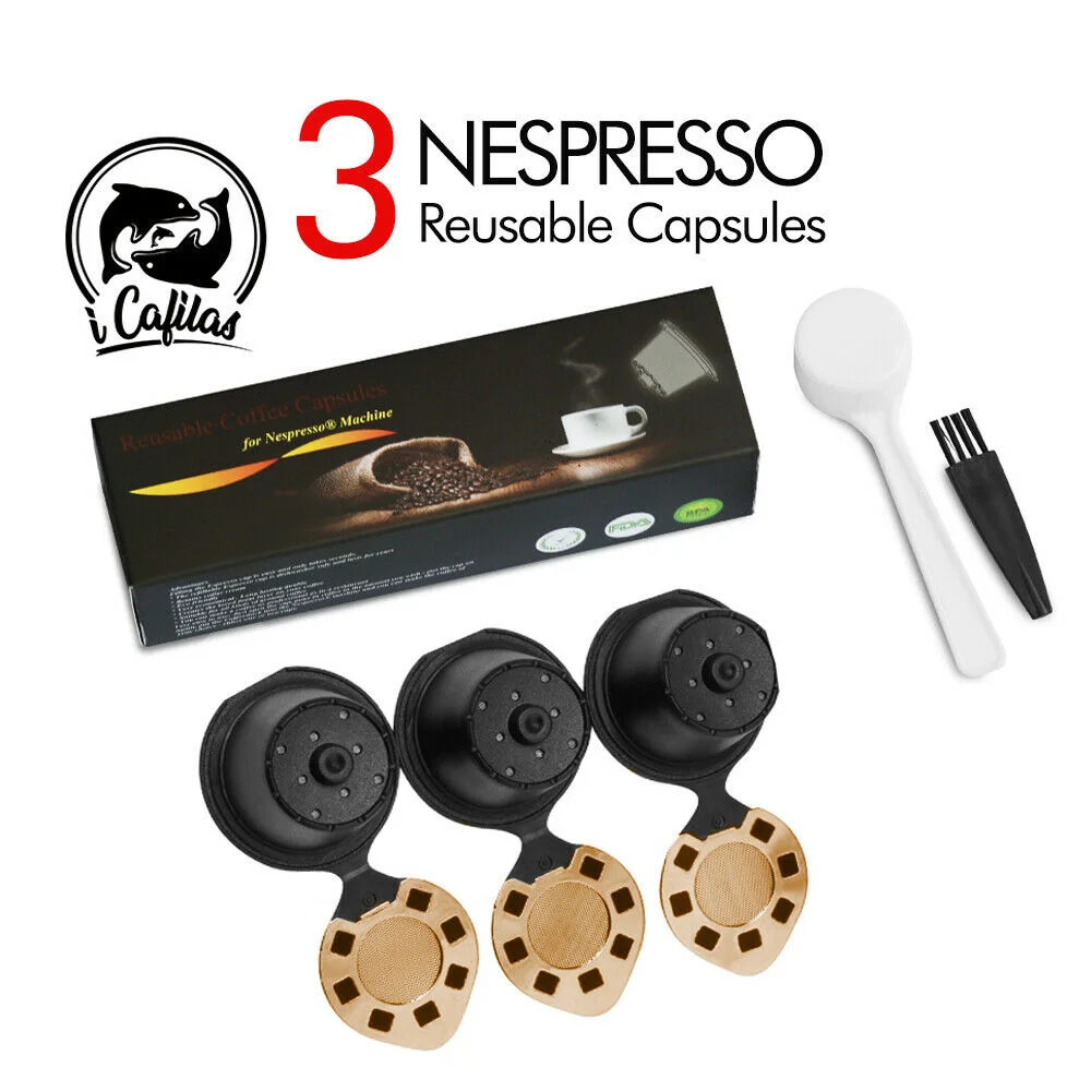 

6 pcs/lot Coffee Filter Reusable Coffee Capsule For Nespresso Coffee Cup Pod with Stainless Steel Mesh Refillable