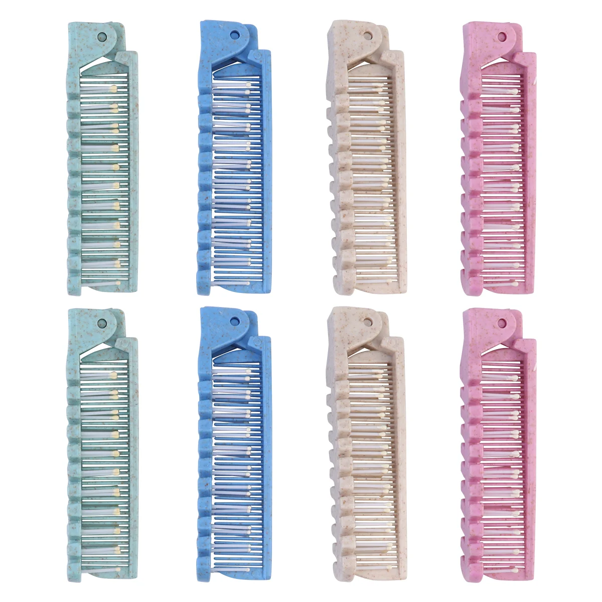 

8pcs Foldable Combs, Double Headed| Portable| Pocket| Anti- static Folding Combs for Hairdressing ( )