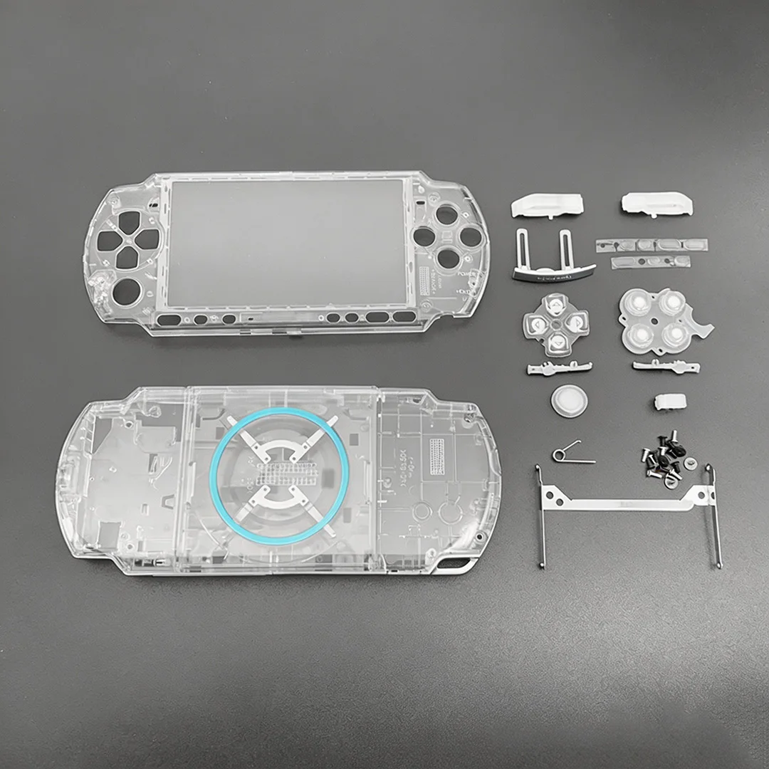 Фото Прозрачный сменный корпус для PSP 3000, полный комплект корпуса, детали для самостоятельного ремонта, аксессуары для консоли. №1