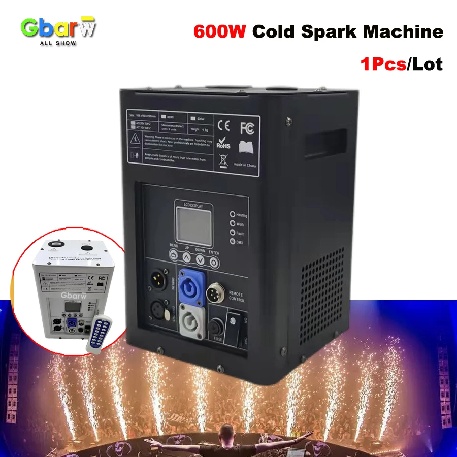 

No Tax 1Pcs 600W Cold Spark Machine Spray DMX Remote Control Height 1.5-5m Adjustable Performance Party DJ Flame Source Firework
