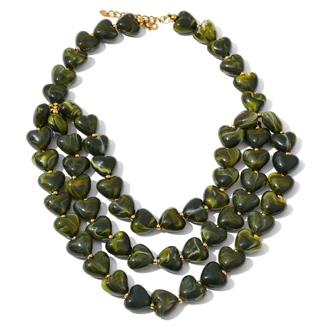 Yhpup Многослойная сердцевидная цепочка из акрила