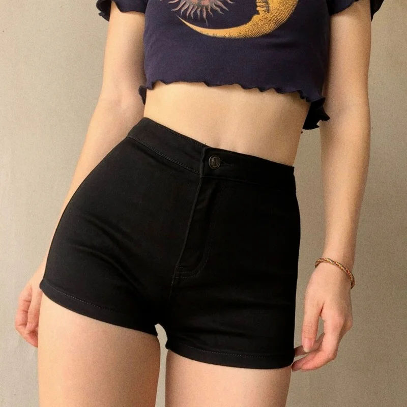 Denim Shorts Women Summer 2023 New Sexy Stretch Slim Push Up Hips Elastic Cotton Straight Shourt Jeans Streetwear Casual Outfits