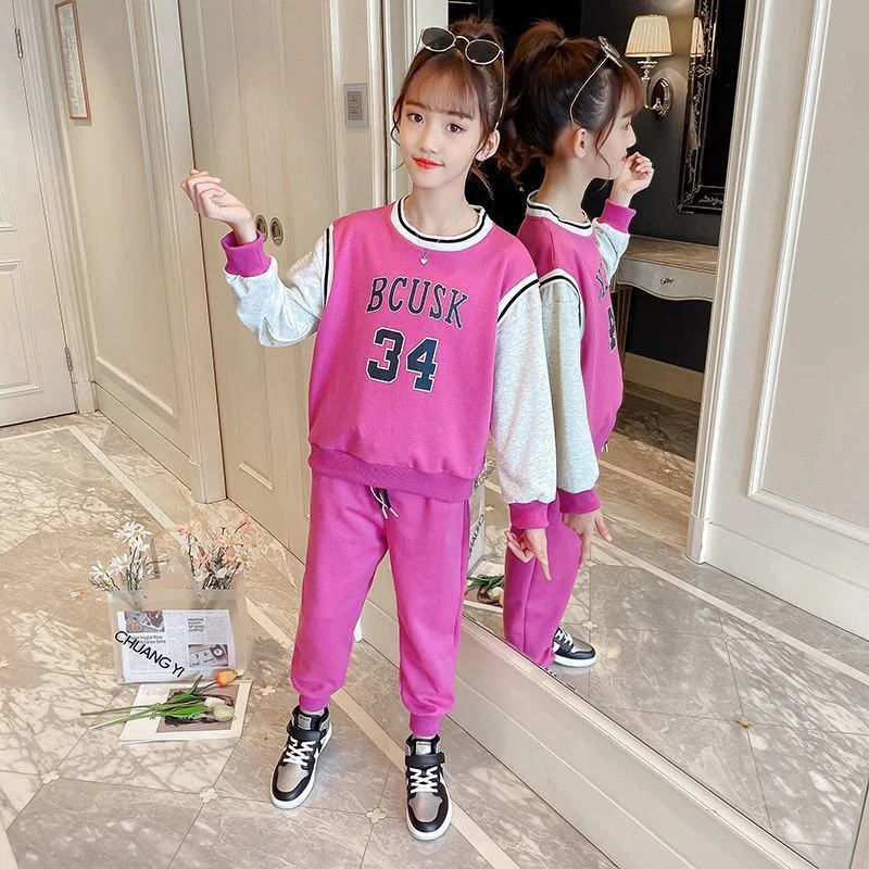 

Girls Suit Sweatshirts +Pants Cotton 2Pcs/Sets 2022 Beautiful Spring Autumn Thicken Comfortable Suits Sets Kid Baby Children Clo