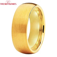 6mm 8mm gold tungsten wedding ring for women men and couples fashion jewelry brushed finish comfort fit