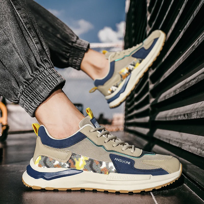 New Mesh Casual Sneakers Fashion Trend Breathable Low-top Sport Shoes Comfortable Lightweight Anti Skid Outdoor Running Shoes