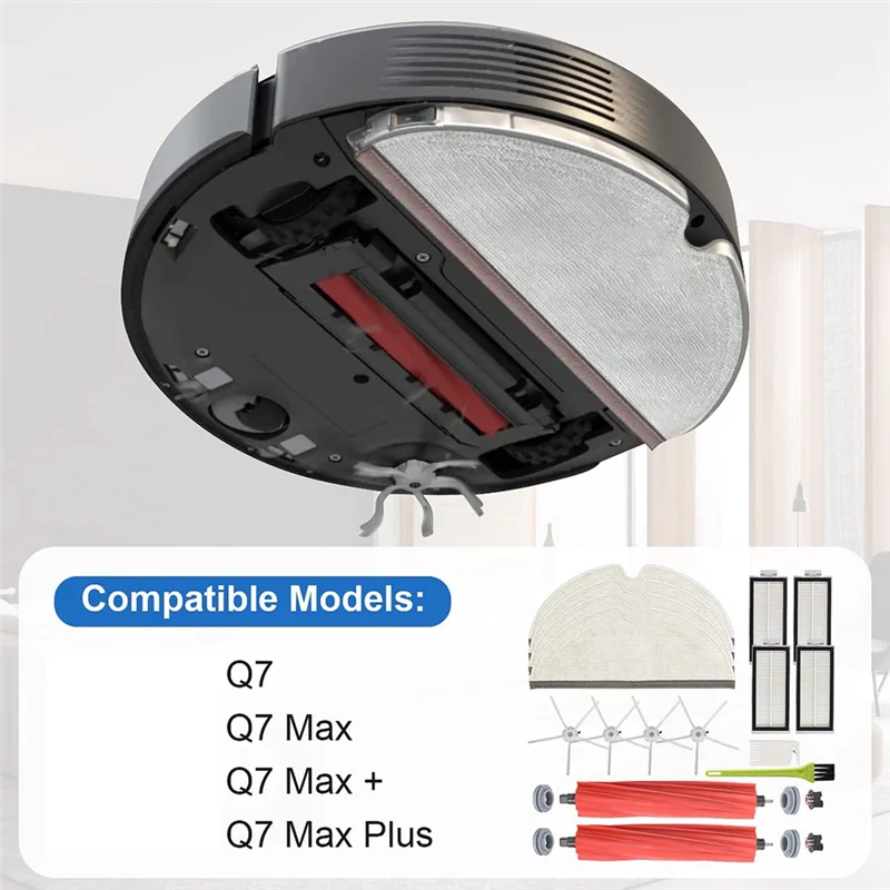 

Replacement Roller Brush Side Brushes HEPA Filters Compatible for Roborock Q7 Max Q7 Max+ Vacuum Cleaner Accessories