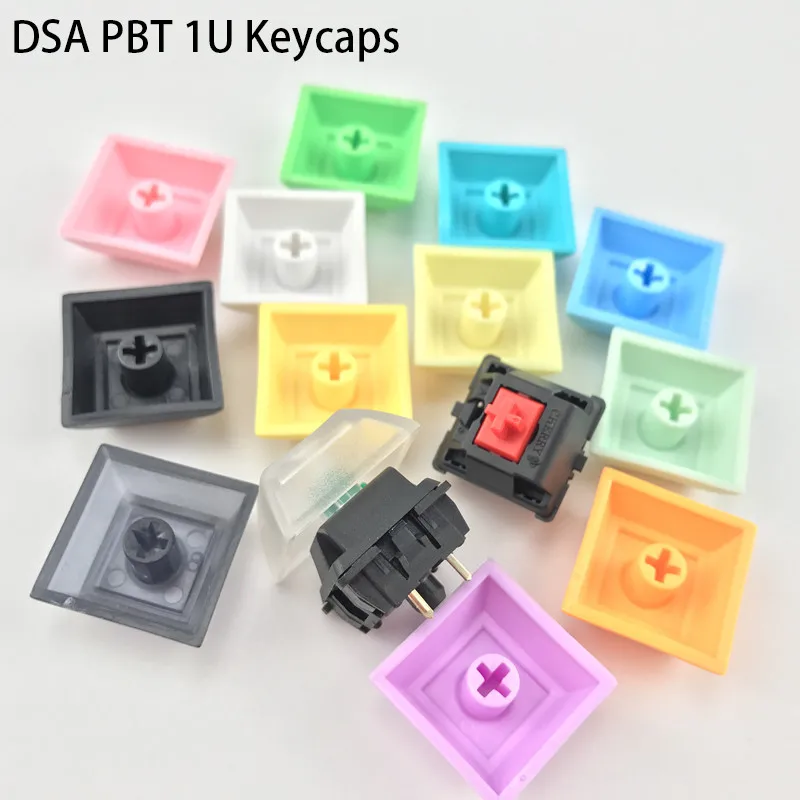 

DSA Profile PBT 1U Keycaps Mechanical Keyboard Mixded Color Blank Custom Gaming Mx Switch Keycap Clear Bcaklight 1U DSA Height