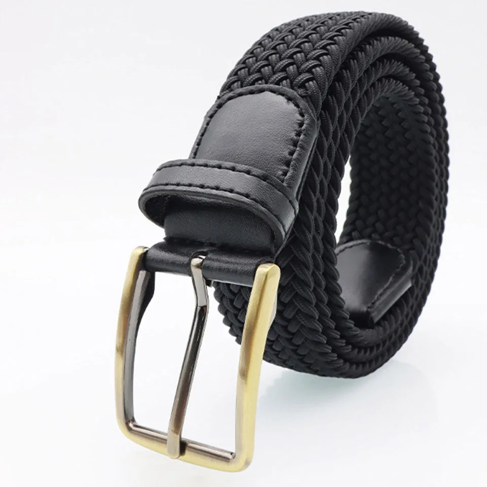 High Quality Men'S Woven Belt Trend New Literary Ladies Leisure Travel Versatile Free Hole Elastic Pinbuckle Golf Belt A3160