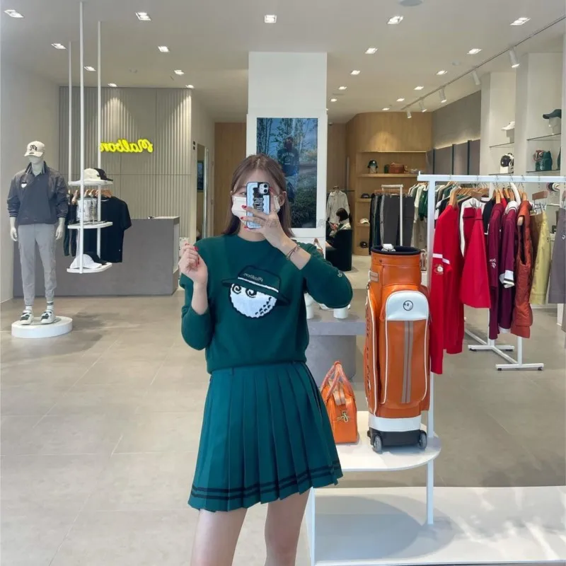 SALE! Women's Golf Soft Touch Crewneck Sweater With Windproof Lining Keep Warm