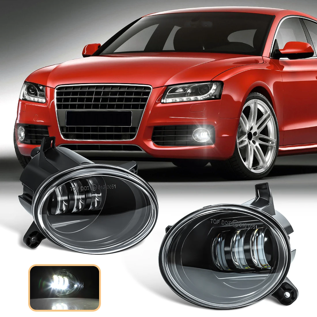 Фото 2 шт. противотуманная фара для Audi A1 A4 Wagen A5 A6 B8 C7 Q3 2009 2010 2011 2012 2013 2014 Passat CC 2008-2012 светодиодные противотуманные фары автомобильные аксессуары №1