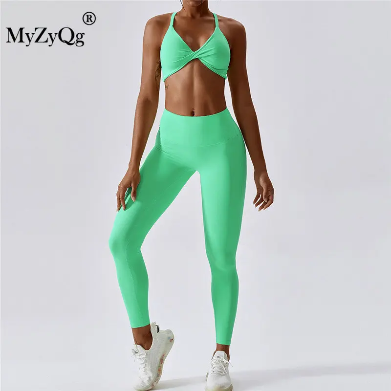 MyZyQg сильная поддержка женский спортивный комплект для йоги из двух частей