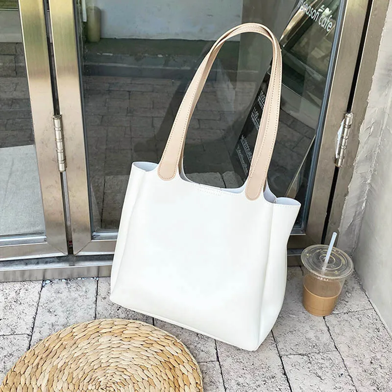 2022 New Fashion Casual Travel Shopping Bag for Women Handbag PU Leather Armpit Shoulder Bags Zipper Female Hand Tote Purse