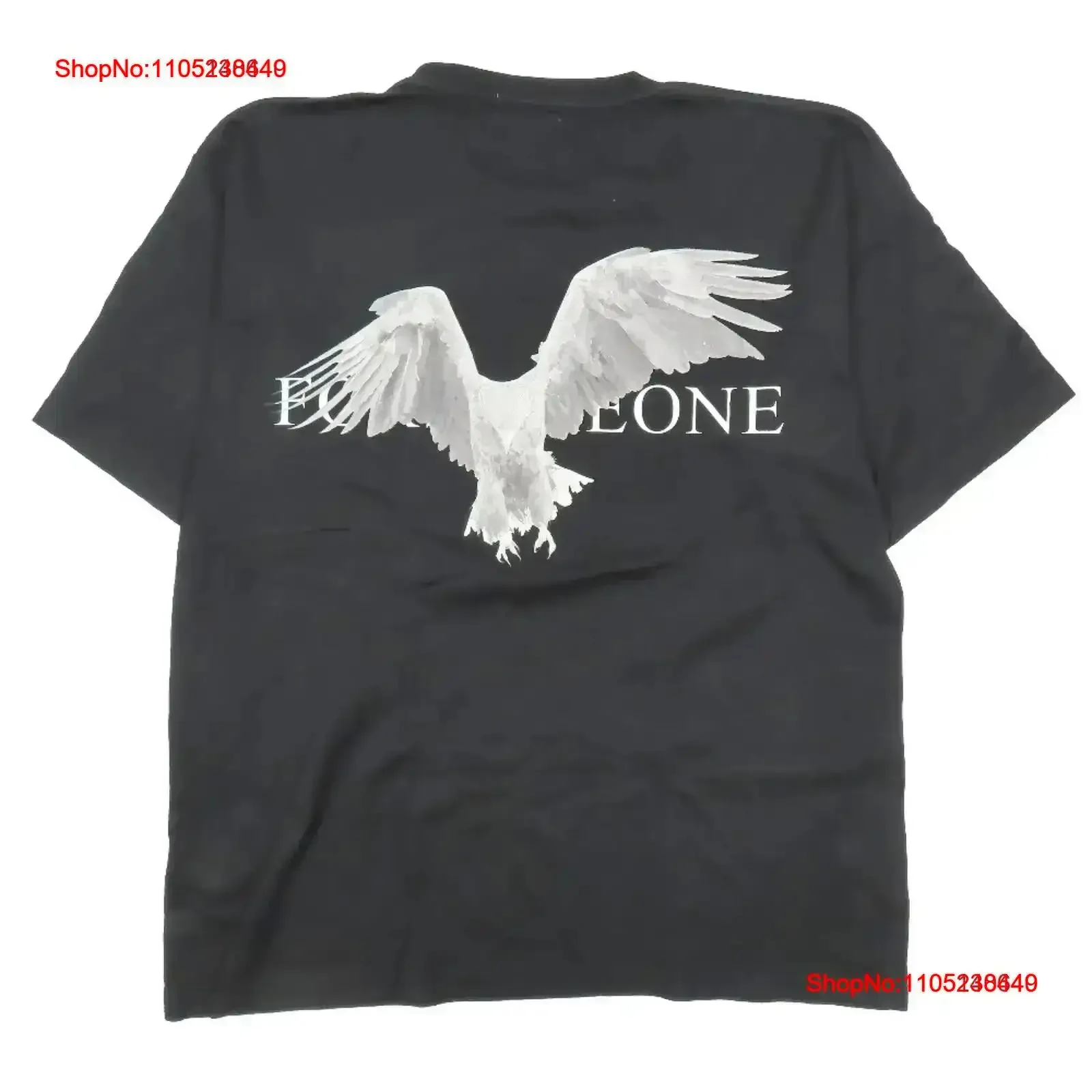 Фото Футболка с принтом логотипа Forsomeone Foursome One Eagle Back Cut And Sew 4, 0 S, винтажный стираный топ для повседневной носки, дышащая №1