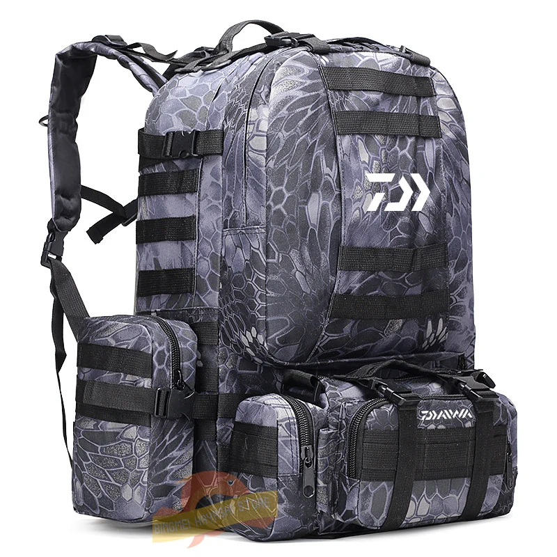 

Daiwa for Men's Detachable Fishing Backpack Outdoor Travel Tactical Climbing Sports Bag Camouflage Fishing Bag Cycling Backpack