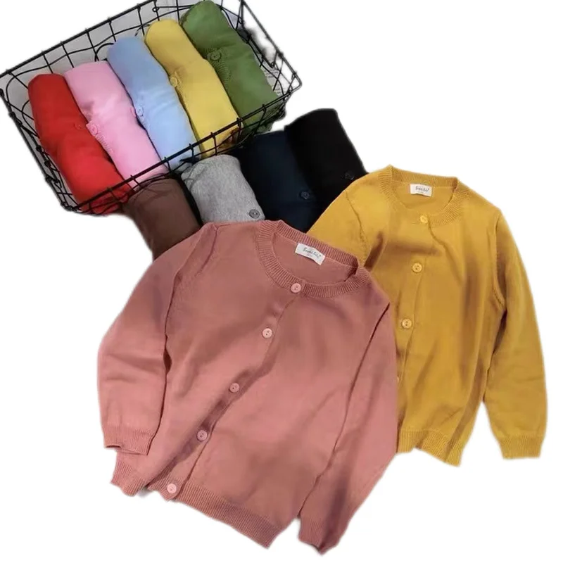 

Kids Boys Girls Cardigan Sweaters Spring Autumn Baby Girl Solid Cotton Sweater Jacket Boys Children Knitted Kids Sweaters Girls