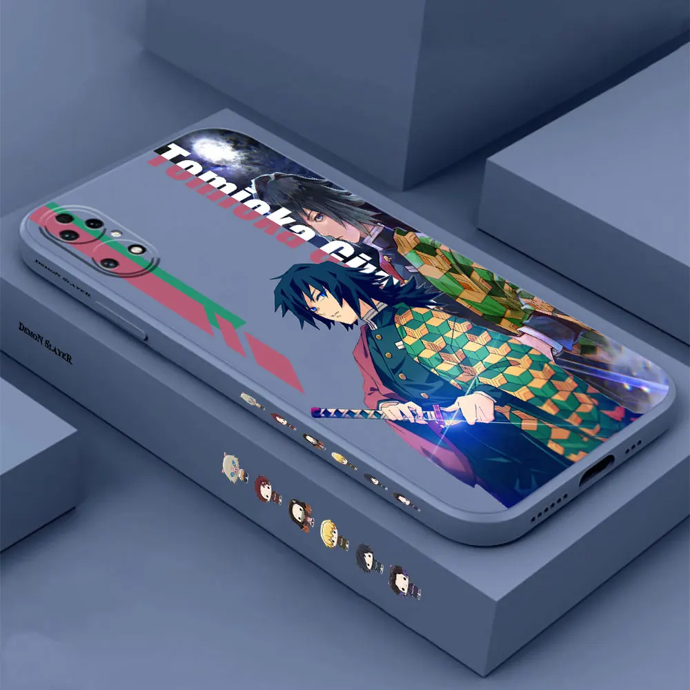 Demon Slayer Tomioka Giyuu Phone Case For Huawei P60 P50 P40 P30 P20 Mate 50 40 30 20 20X 10 Colour Liquid Silicone Cover Funda