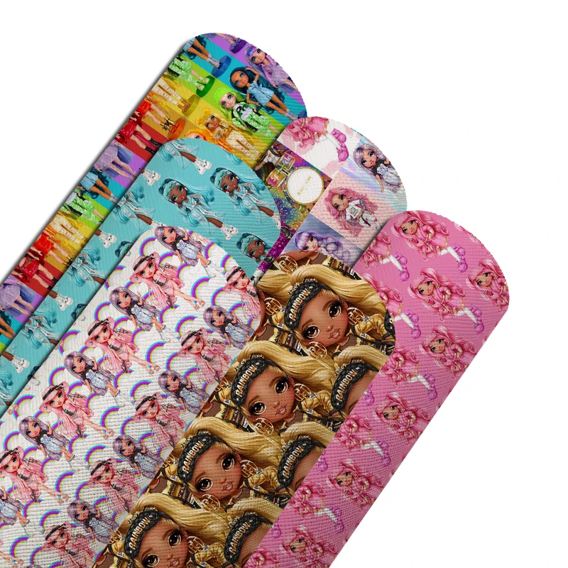 20*134 см рулон «сделай сам» материал банта мультяшный персонаж принт винил синтетический искусственный синтетический кукла девочка кожа рулон 2758