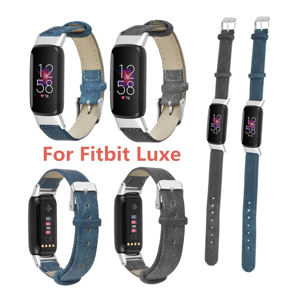 

Кожаный ремешок для часов Fitbit Luxe, мягкий спортивный ремешок для наручных часов, джинсовый ремешок в стиле ретро, сменный ремешок для смарт-часов