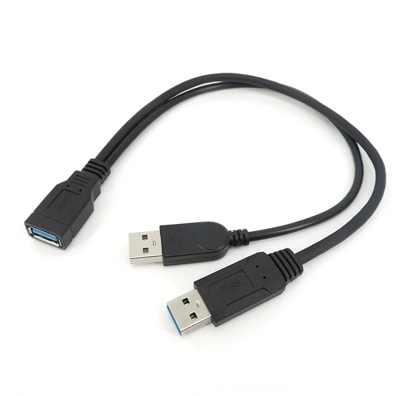 Черный USB 3.0 мама на двойной 2 2.0 папа Кабель для зарядки данных Y мобильного