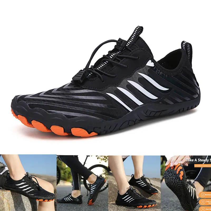 

Black Beach Shoes for Women Men Girls Barefoot Water Shoes Upstream Breathable Sport Shoe Quick Dry River Sea Aqua Swim Sneakers