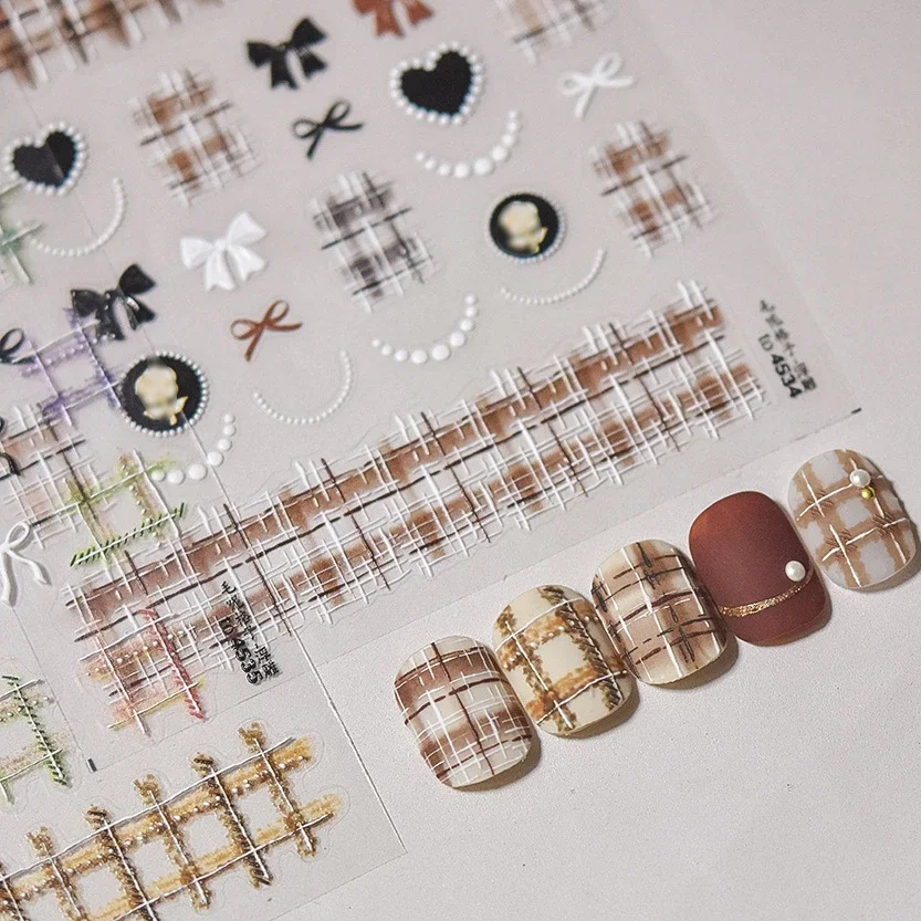 Шикарные шерстяные клетчатые Рельефные ленты в клетку с рисунком сердца розы