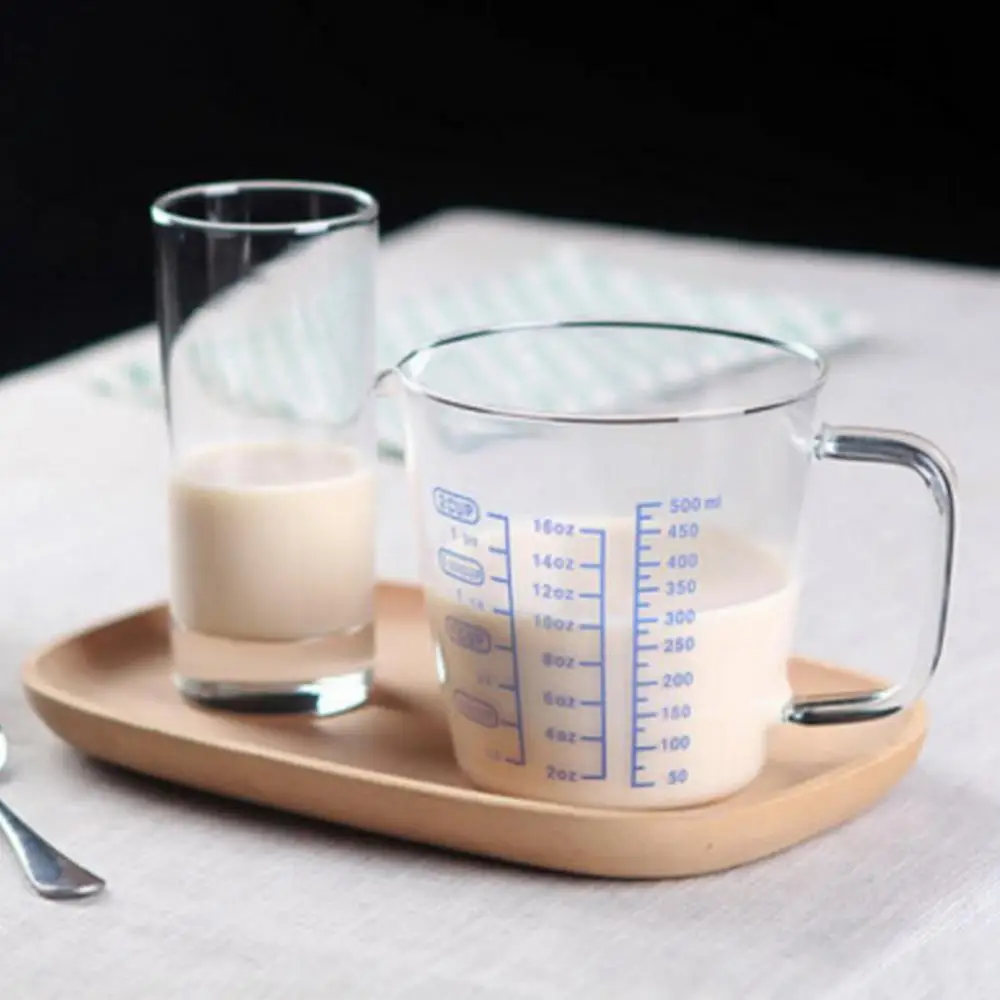 

Мерный стакан 250 мл/500 мл, термостойкий стеклянный мерный стакан, шкала для молока и воды, аксессуары для кухни и столовой