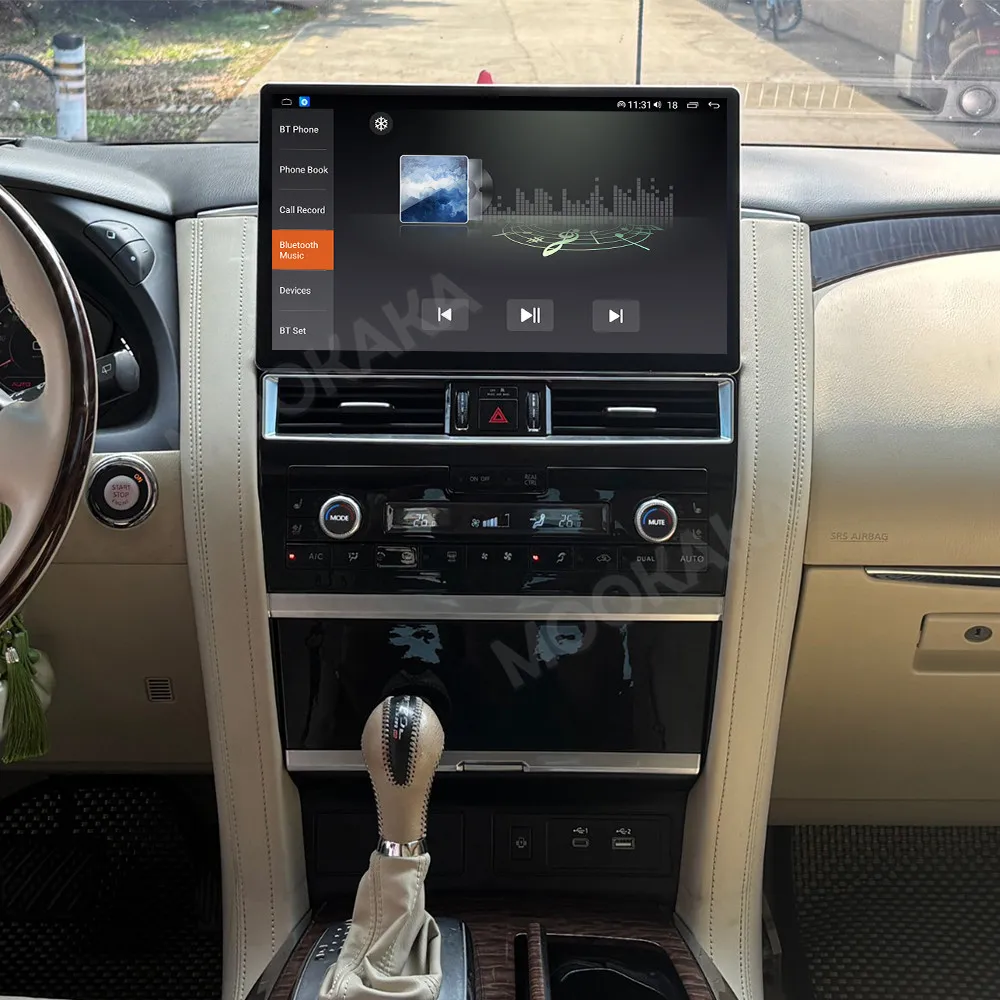 Фото 14,6-дюймовая автомобильная магнитола для Nissan Patrol Y62 2012-2020, Android Auto, мультимедийный плеер, панель управления климат-контролем, DSP, Carplay, навигация GPS №5