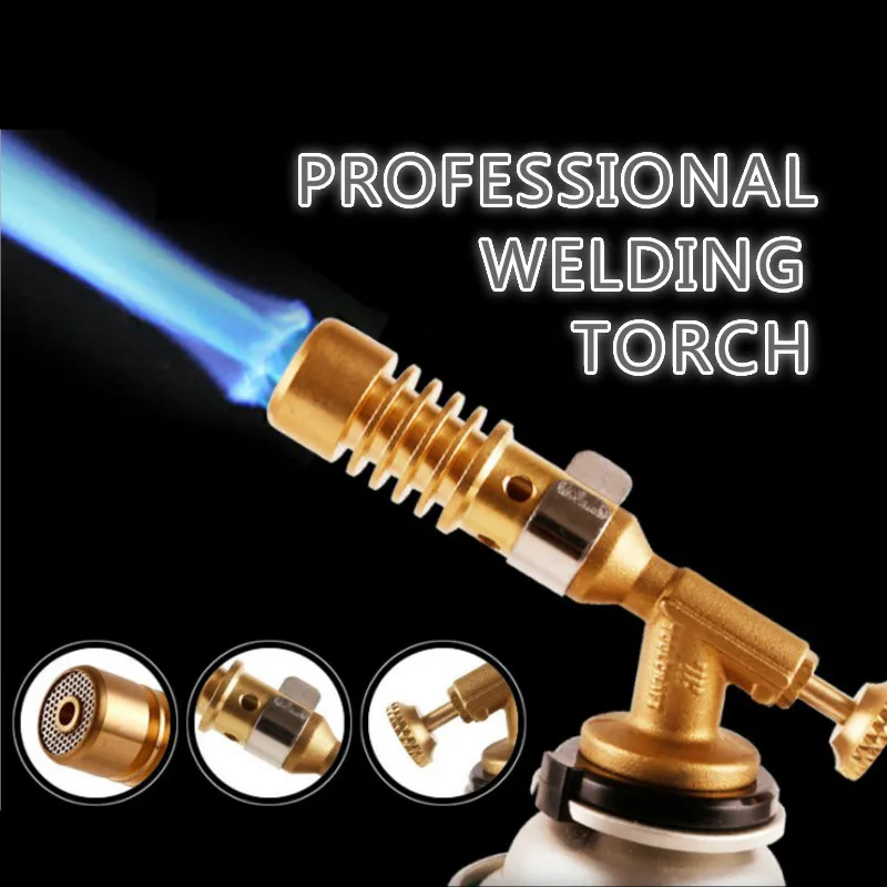 Portable Welding Torch Flame Gun High Temperature Brass Mapp Gas Torch Brazing Solder Propane Welding Plumbing