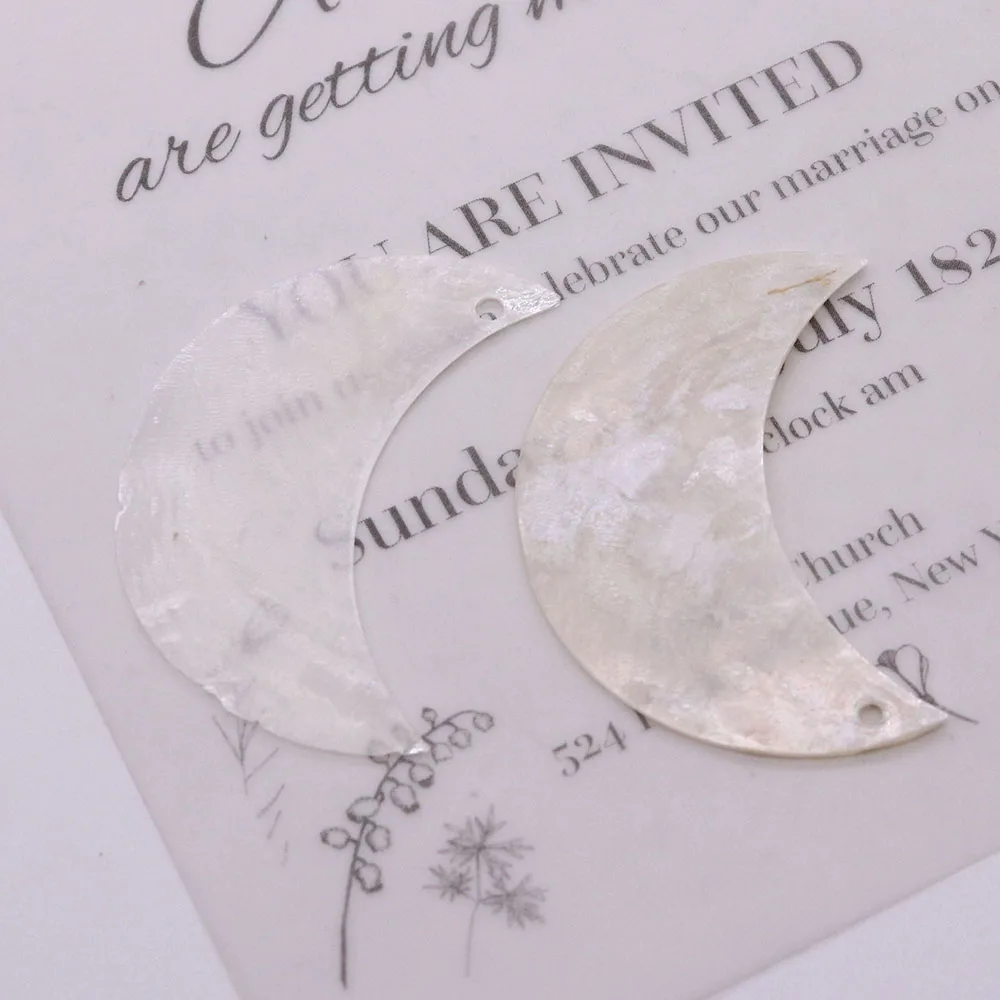 Натуральная подвеска в форме ракушки Луны 22x50 мм элегантная и модная женская