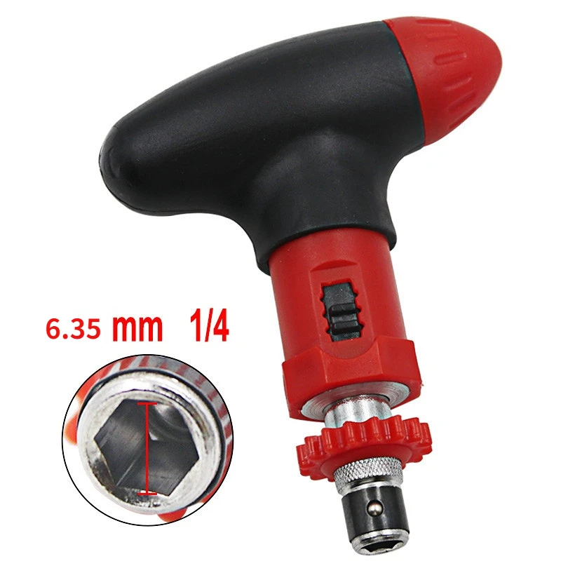 

High quality Manual T - type ratchet screwdriver quick bolt driver batch 6.35 mm can rotate forward reverse