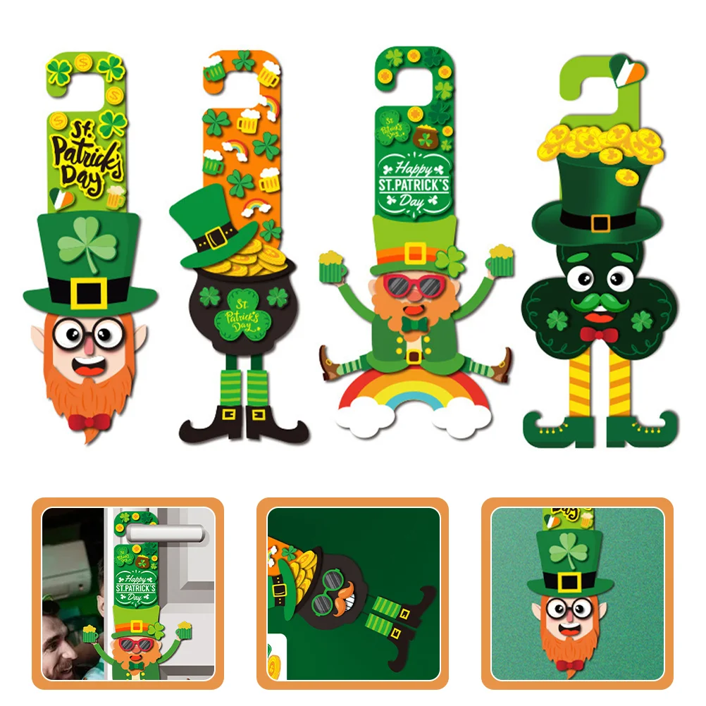 

Door Day St Patricks Hanging Decor Doorknob Decorations Patrickdecoration Front Banner S Sign Hanger Festival Shamrock Handle