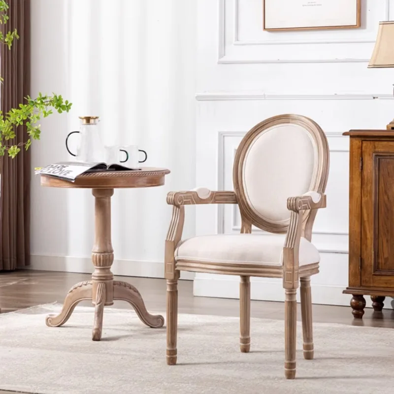 Американский деревенский ретро стул из массива дерева обеденный для отеля кафе