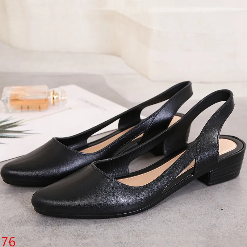 

Akexiya Jelly Sandals Women Pointed Toe Chunky Med High Heels Flip Flops Slingback Casual Candy Skidproof Beach Shoes For Women