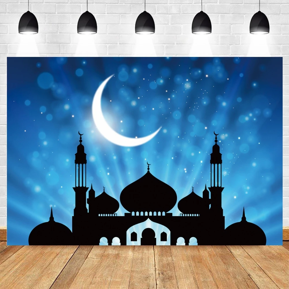 

Starry Castle Ramadan Moom Boby Mosque Scene Backdrop Photocall Party Decor Photophone Photographic Background Photo Studio