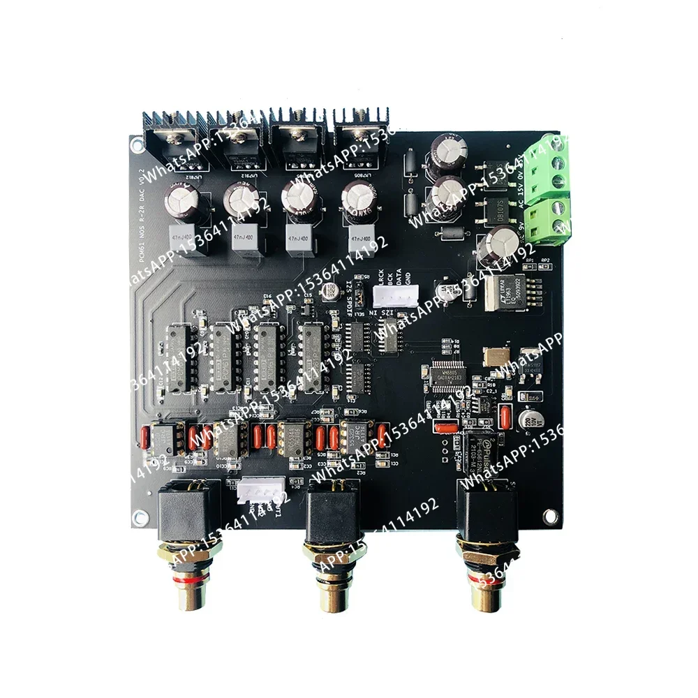 Фото Плата декодирования R2R DAC PCM61 с четырехканальным параллельным дифференциальным дизайном и черным клеевым покрытием №2