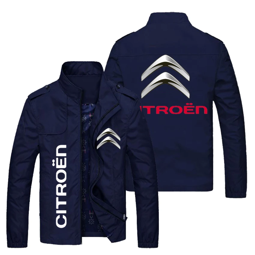 

New Casual Spring Autumn Men’S Citroen Logo Windbreaker Zipper Slim Hip-Hop Fashion Bomber Long Sleeve Jacket Male Coats