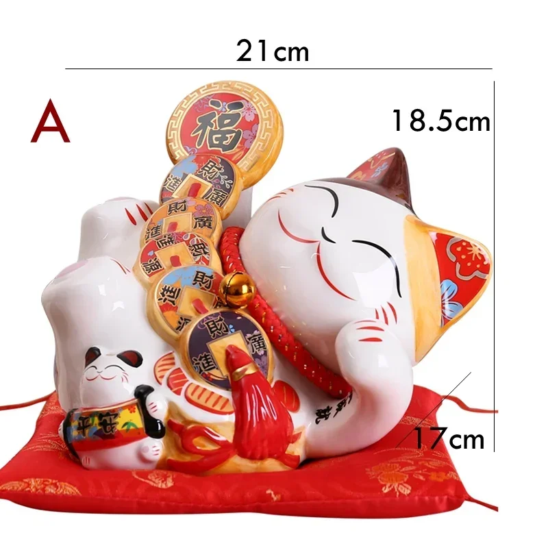 8-дюймовый керамический орнамент Maneki Neko Lucky Cat копилка Fortune фигурка украшения дома