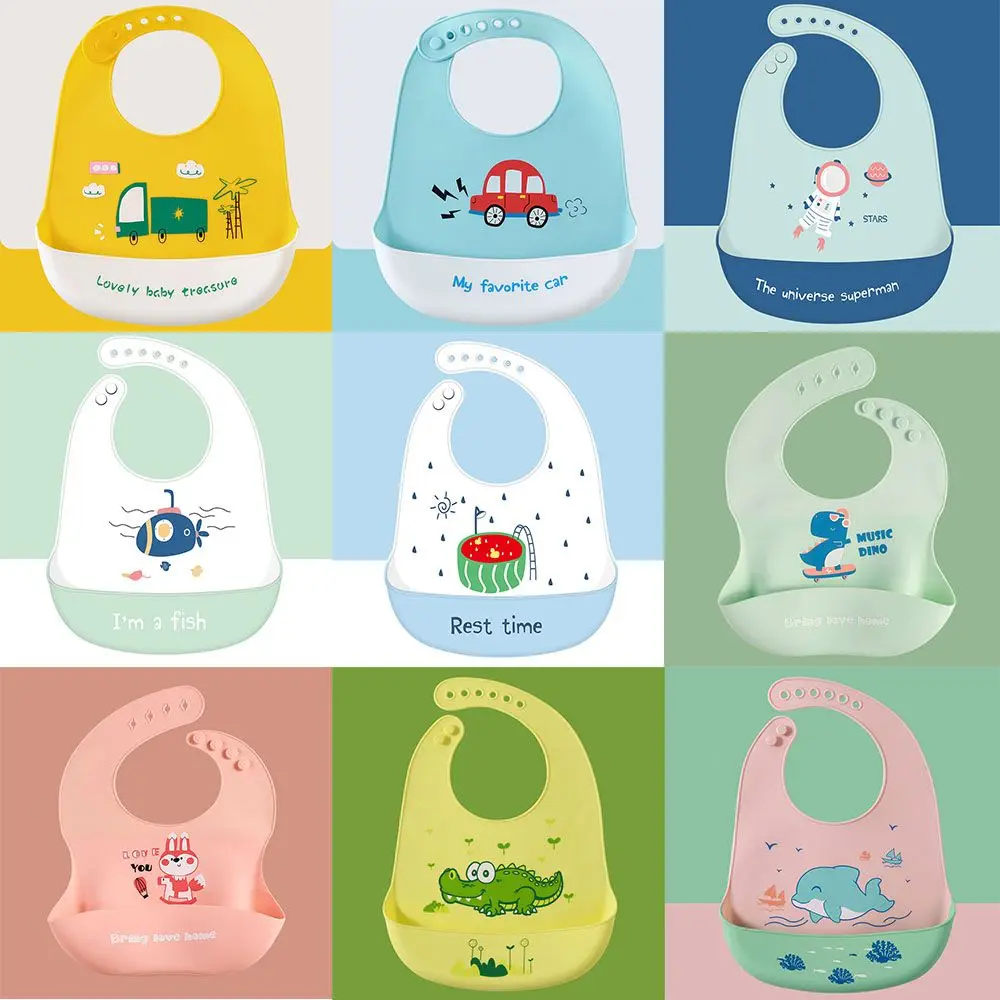 

1 шт. съедобный силиконовый нагрудник с изображением животных регулируемый водонепроницаемый слюнявчик капающий Детский шарф