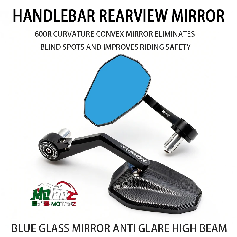 

Универсальные зеркала заднего вида для мотоциклов из алюминия с ЧПУ, 7/8 дюйма (22 мм), широкоугольные, антибликовые, с 2 шаровыми шарнирами 304, антикоррозийные, виброустойчивые