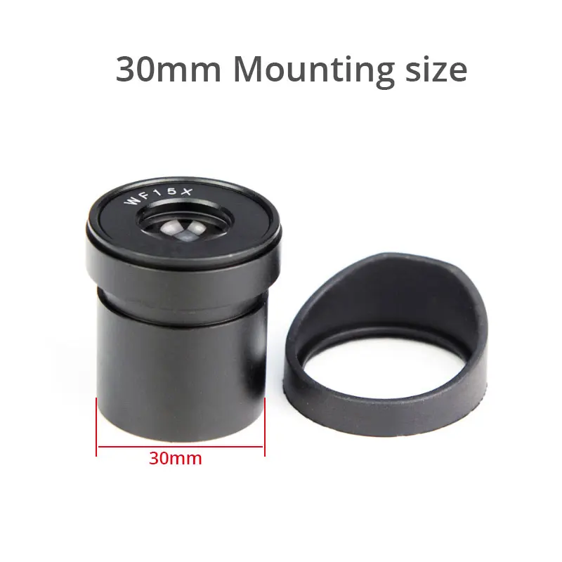 2 шт., 15X линза для окуляра для микроскопа, широкое поле, 15 мм, крепление 30 30,5 мм с наглазниками для ремонта стерео бинокулярного микроскопа, проверка печатной платы