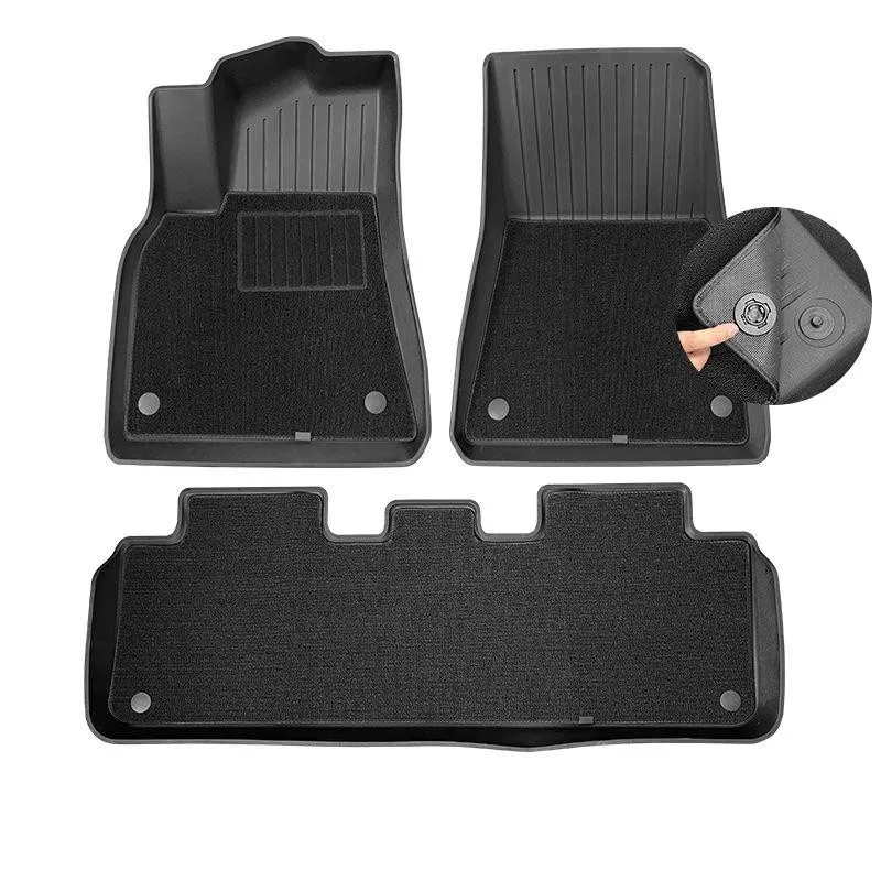 

For Tesla Model Y Floor Mats Set All Weather Floor Mat Removable Anti-Slip Carpet Mat Interior Liners Front Rear Cargo Liner