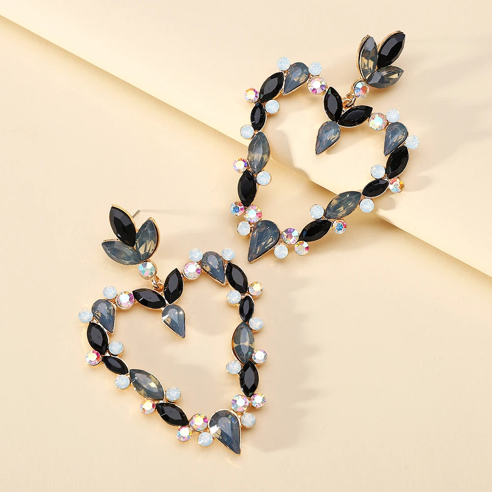 

Fashion Heart-shaped Pendant Women's Earrings Fashion New Luxury Design Crystal Holiday High-quality Party Jewelry Accessories